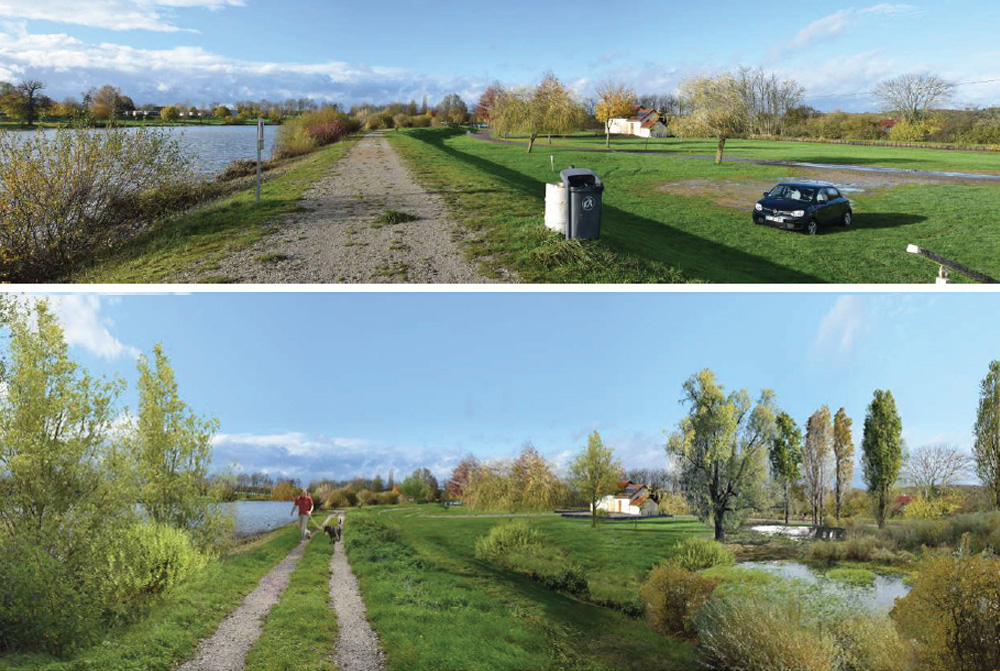 Exemple possible de valorisation paysagère et écologique d'étang à Pierrefitte-sur-Loire
